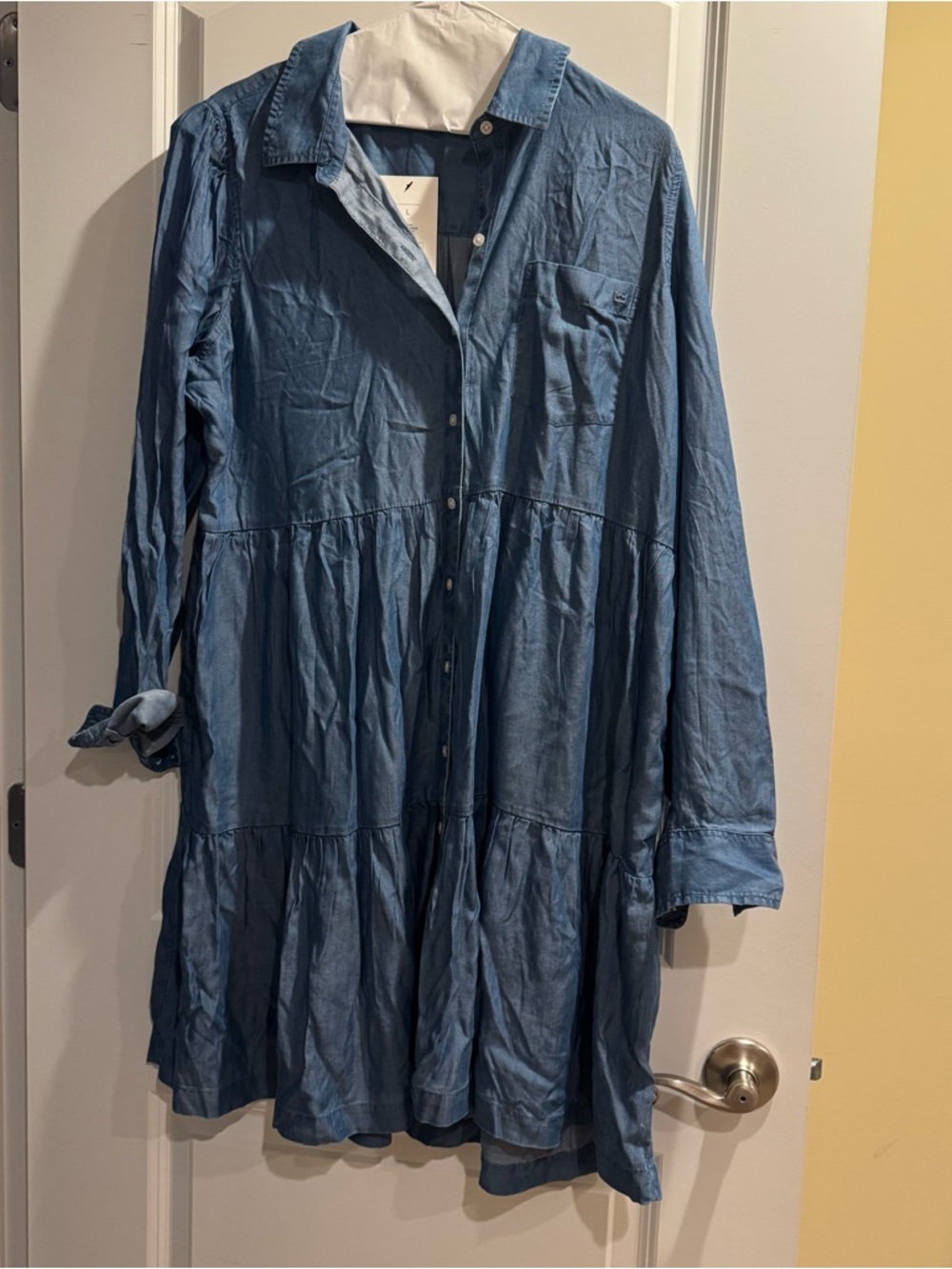 crown & ivy Navy Button-Up mini dress